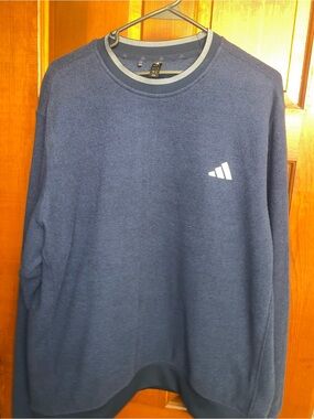 adidas Navy Blue Crewneck Sweatshirt with White Logo
